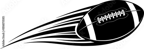 American football with motion trails
