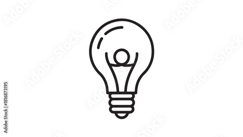 Light bulb line icon simple vector illustration of an idea isolated on white background