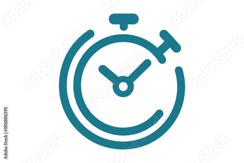 Stopwatch icon representing time measurement, deadlines, efficiency, speed, and countdown on a white background Vector