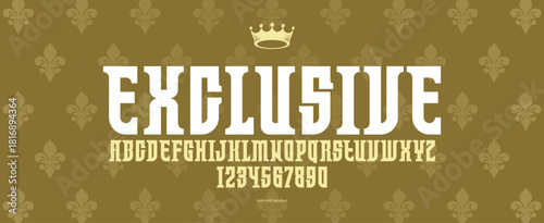 Classic style serif vector display font for logos and emblems, luxury beauty strong and elegant typeface design for headlines and titles, fashion vintage tasteful poster typography.