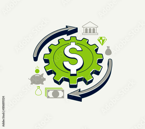 Money works concept vector ...