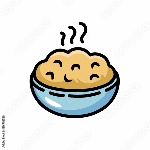 Hot Bowl of Porridge Illustration Breakfast Cereal Oats