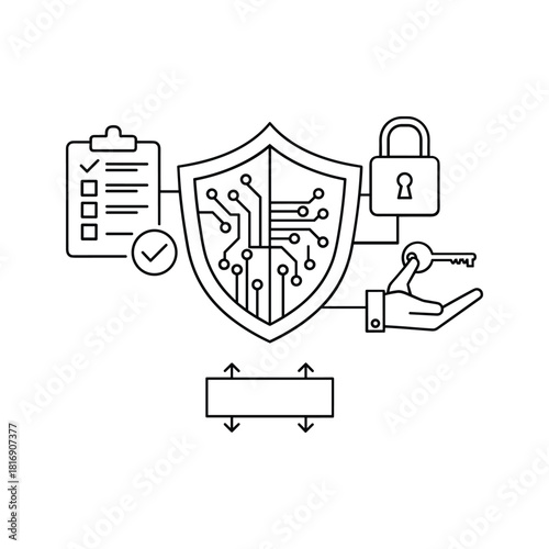 Black and white line icon representing humidity measurement with percentage sign and water drop isolated on