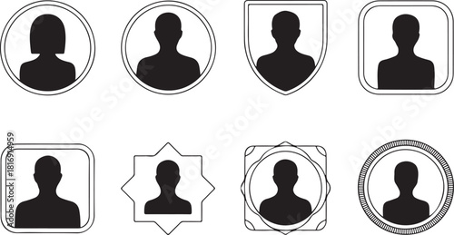 User Profile Avatar Icons for Apps, Websites, and Account Interface Design