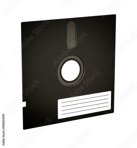 5.25 inch floppy disk isolated on transparent background. 3D illustration
