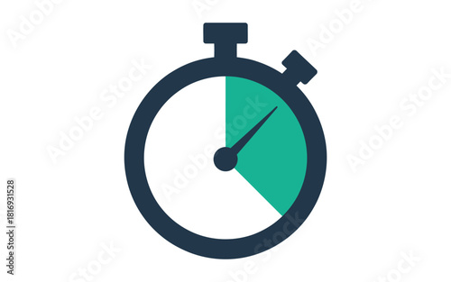 Flat design stopwatch icon representing time and speed