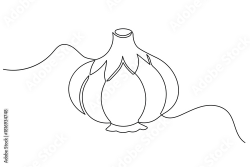 Garlic outline made in simple continuous single line drawing