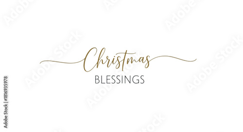Elegant gold calligraphy for Christmas Blessings holiday greeting