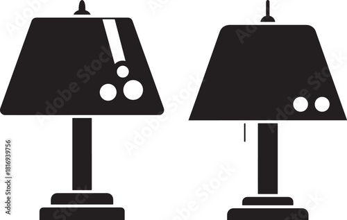 Two table lamps silhouette