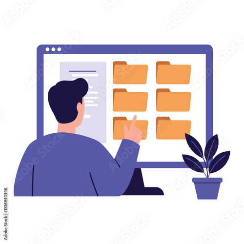 File Management System Data Organization on Computer