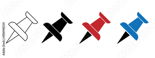 Push Pin icon concept. Stock vector.