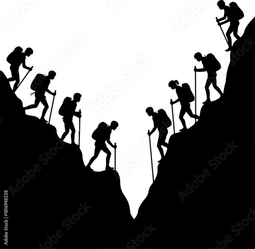 Hiking Climber Silhouette Bundle