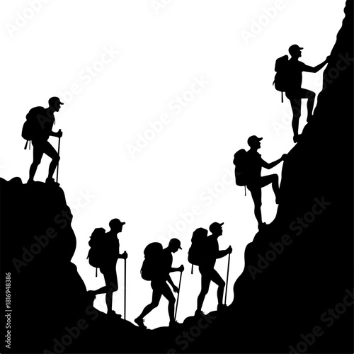 Hiking Climber Silhouette Bundle
