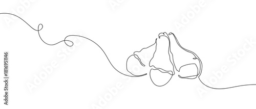 Three pieces of fried chicken legs in one continuous line one line vector illustration Editable stroke.