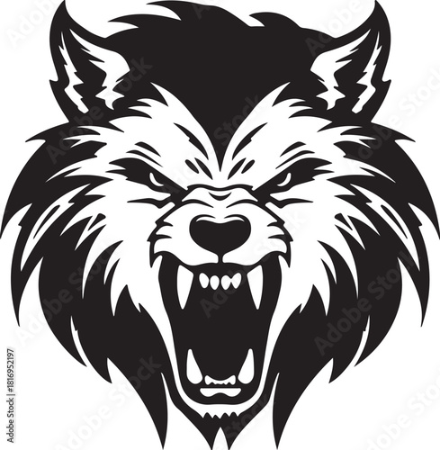 Wild lion head tattoo mascot vector illustration