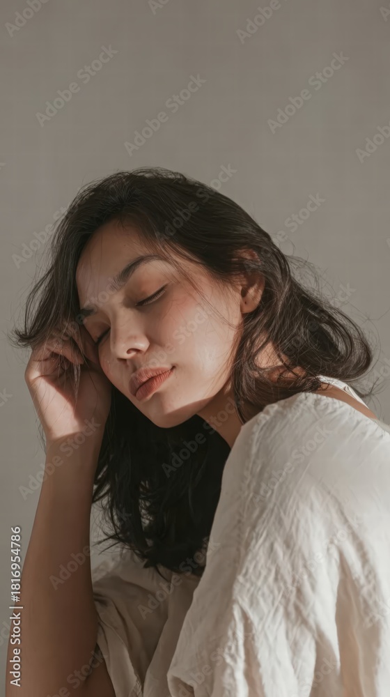 Fototapeta premium neutral tones, and soft focus, portrait