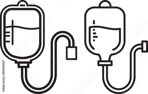 Medical iv drip bag silhouette