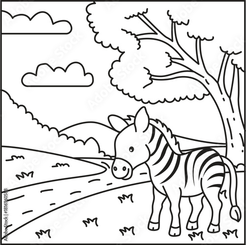 Cute and cozy animal coloring page for kids and adults