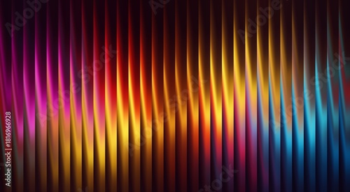 Abstract, colorful, and vibrant background with vertical lines that create a dynamic and visually stunning effect. The gradient color palette features hues of red, orange, yellow, pink, and blue.