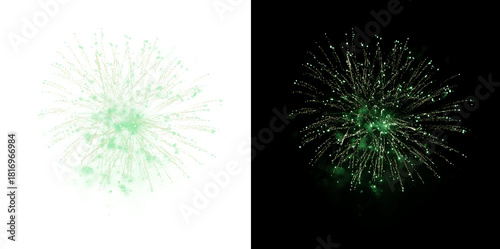Photography Lime green firework burst PNG. Neon St. Patrick's Day explosion.