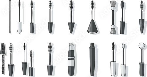 Variety of Mascara Wands Beauty Essentials for Eyelash Enhancement