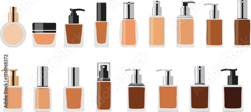 Cosmetic Bottles An Assortment of Beauty Product Containers