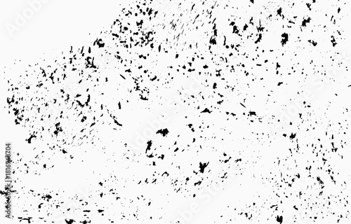 Abstract grunge vector design featuring rough textures and black splatters on a white background for creative projects
