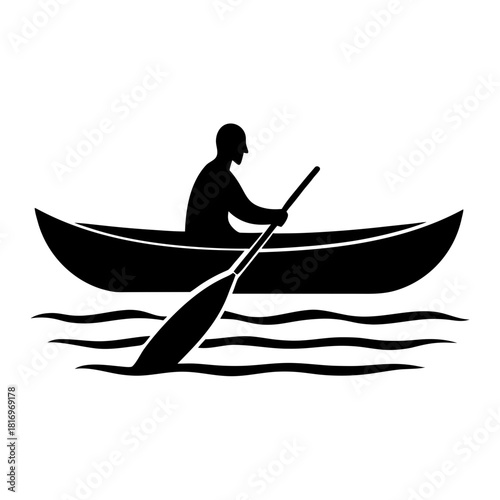 man in canoe