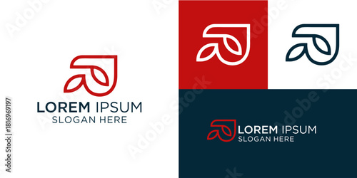 Letter J Leaf Logo Design for Sustainable Business Branding, Fresh and Minimalist Style for Eco-Friendly Companies, Clean Line Art for Corporate Identity, Nature Inspired Brand Mark