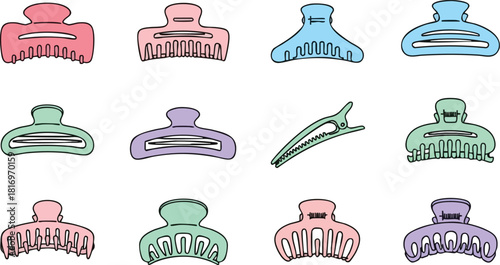 Hair Clip Collection Pastel-Colored Claws & Alligator Clip