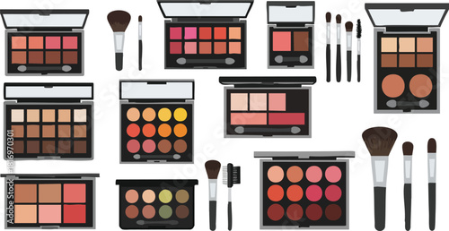 Cosmetic Palettes and Brushes Beauty Essentials for Makeup Artistry
