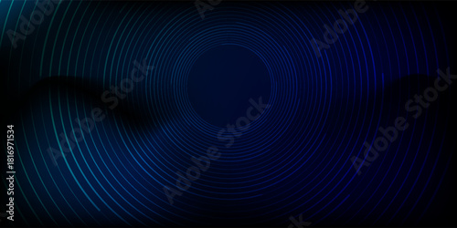Abstract Circular Pattern Vector Background. Round Colorful Arcs Spiral Backdrop. Moving Circles. 3D Tunnel Depth Effect. Vector Illustration. Radial Speed Lines.