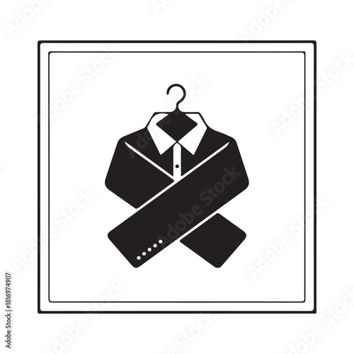 Iconic shirt on hanger representing apparel and clothing industry