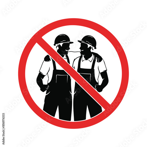 Social distancing symbol for workers, safety and health icon