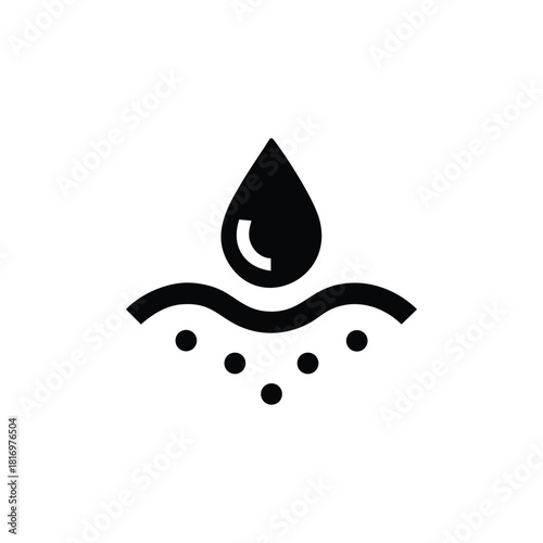 Hydration Absorption Icon for Skincare and Moisture Penetration
