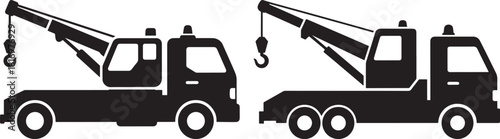 Two tow truck silhouettes side by side