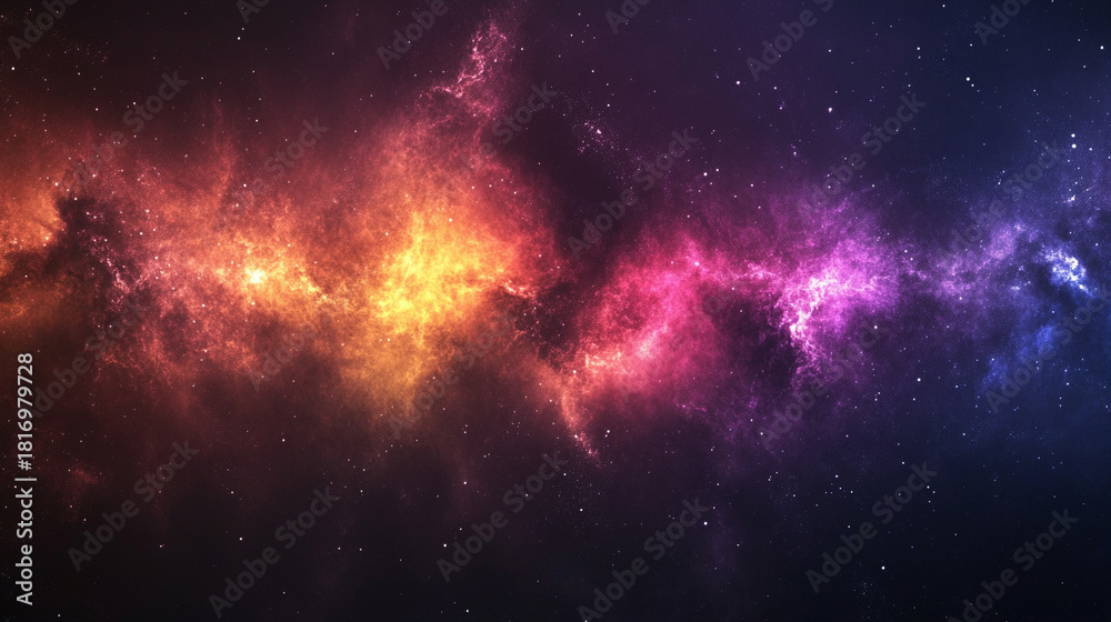 Naklejka premium Abstract dark galaxy space nebula background with swirling cosmic clouds stars and deep colors creating a mysterious expansive universe scene symbolizing infinity exploration and cosmic beauty