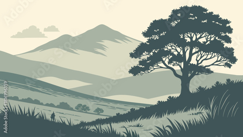 Mourne Mountains minimal landscape