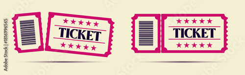 Ticket icon. Vintage paper Ticket. retro vintage ticket template. cinema Ticket