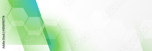Abstract technology digital hi tech concept with green hexagonal on a white background