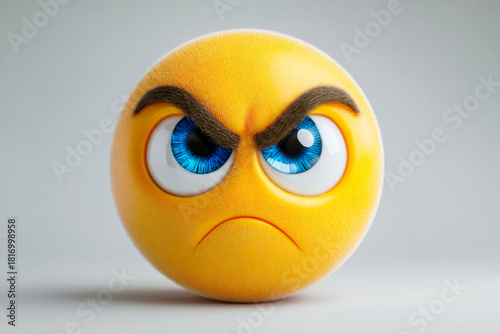 Angry emoji with furrowed brows and intense stare