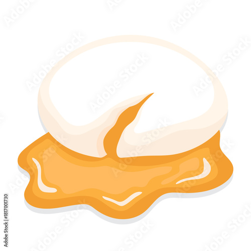 Poached egg vector illustration with a realistic yet modern style, perfect for menu designs and food graphics