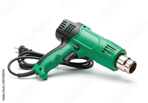 Green and black heat gun isolated on white background isolated on transparent background