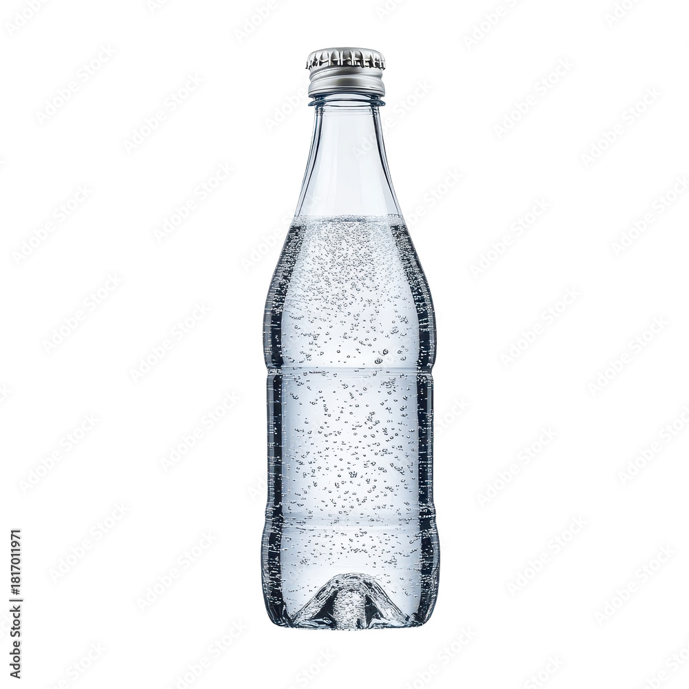 custom made wallpaper toronto digitalA clear bottle of water with a shiny gold cap on top, isolated on transparent background