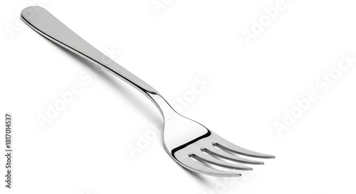 Elegant silver fork isolated on white, ready for your stylish dining designs and culinary creations, perfect for recipes and restaurant promotions