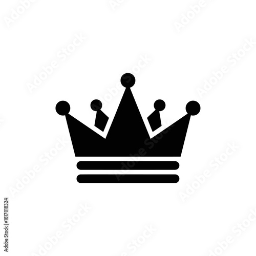 Minimalist Crown Logo – Elegant Solid Black Geometric Vector Emblem