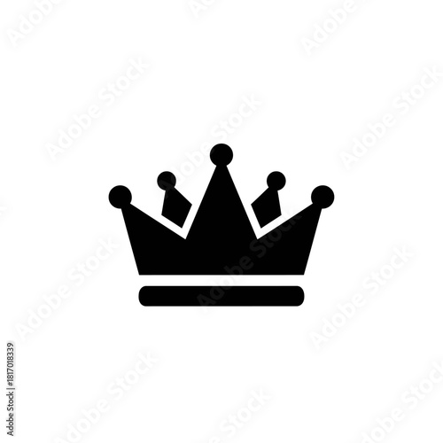 Minimalist Crown Logo – Elegant Solid Black Geometric Vector Emblem