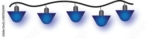 Blue Cone Shaped String Lights on a Wire blue lights