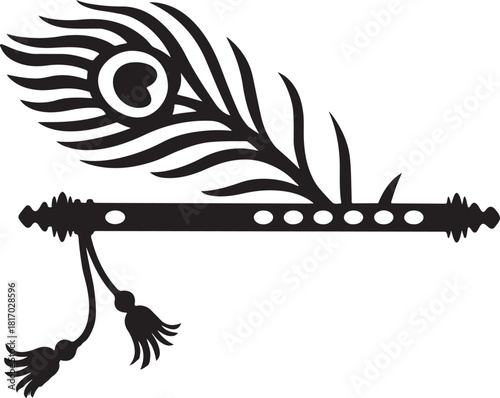 Black and white tribal vector bird of paradise tattoo illustration design silhouette with wings art