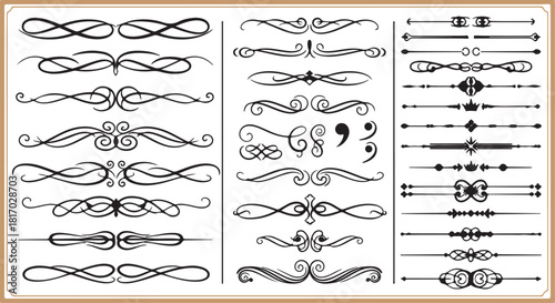 decorative  border elements calligraphic vector.eps